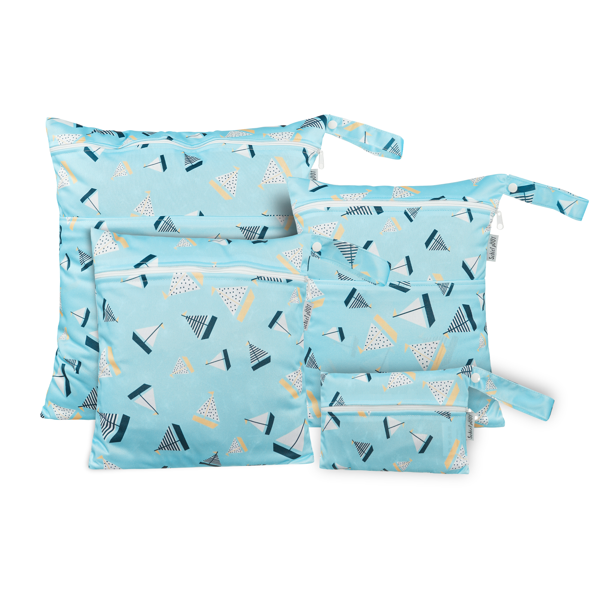 Segelboot / hellblau - 4er Set