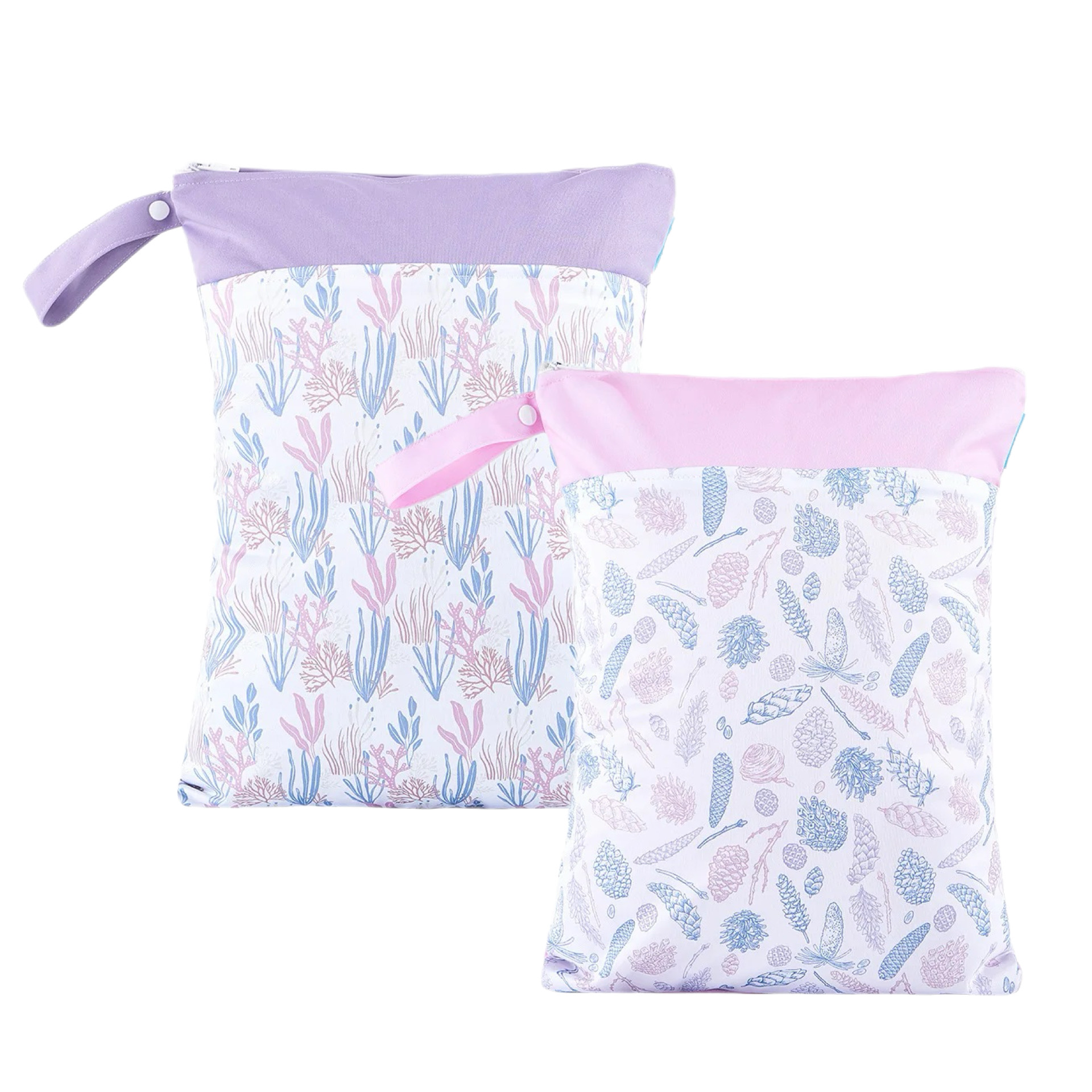 Tannenzapfen & Korallen / rosa/lila - 2er Set 30x40cm