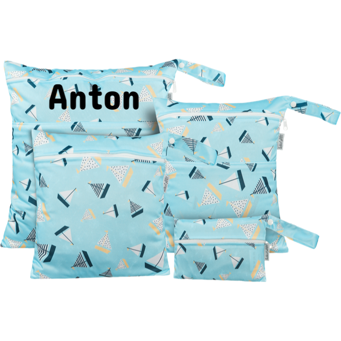 Segelboot / hellblau - 4er Set