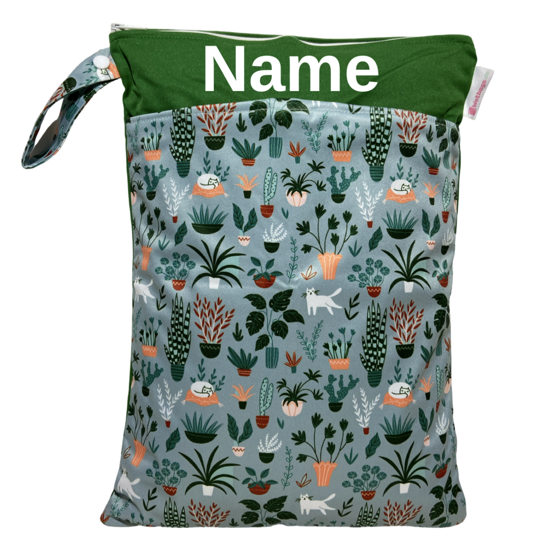 Katzen/Pflanzen / grün - 30x40cm