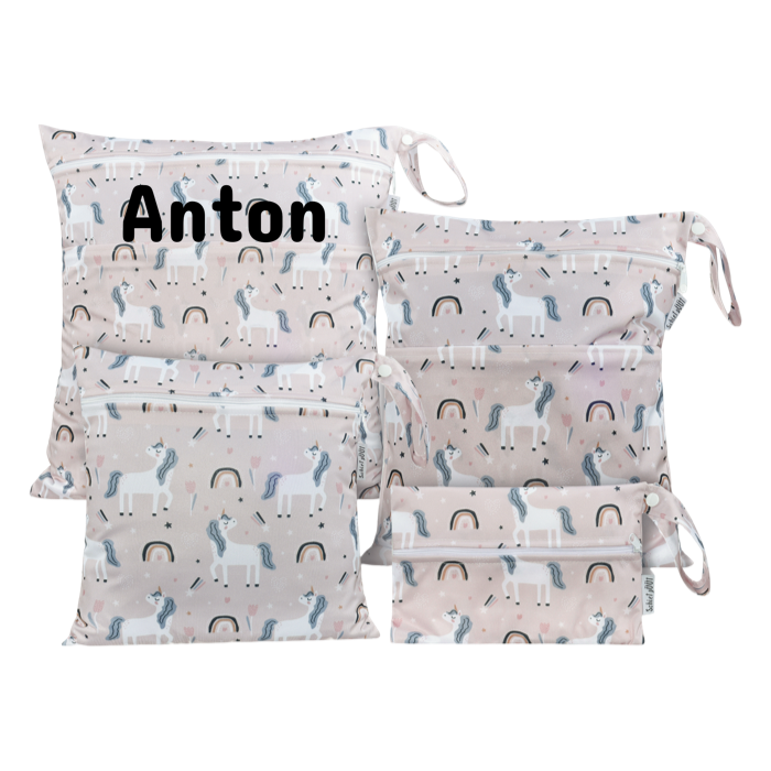 Einhorn & Regenbogen / zartrosa - 4er Set