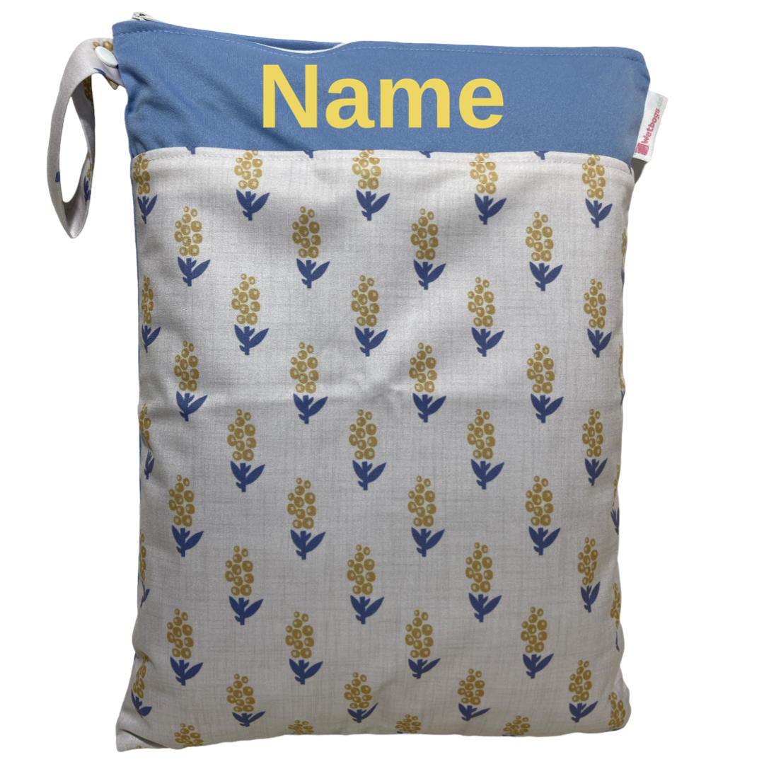 Gelbe Blüte / hellblau - 30x40cm